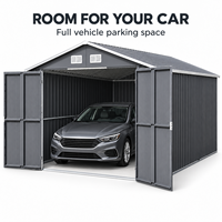 Abri de jardin extérieur en métal, abri de voiture en acier galvanisé avec portes doubles, approvisionnement OEM, abri préfabriqué, commande en gros