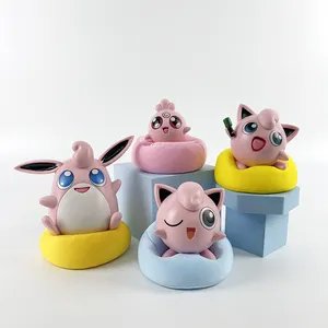 Nouveau Produit Anime Figure Pokemones Dessin Animé Jigglypuff PVC Poupée 4styles Mini Gâteau Décoration Série Jouet En Gros