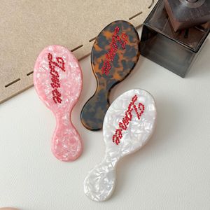 Peigne à coussin d'air en acétate 14*6cm avec <span class=keywords><strong>lettres</strong></span> incrustées de diamants, mignon et portable, peigne de massage à air, outils de coiffure personnalisés - Product Image 4