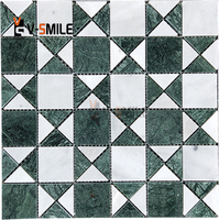 Mosaïque hexagonale de design moderne, finition polie, marbre vert naturel pour mosaïque murale intérieure de villa