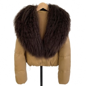 Veste d'hiver en <span class=keywords><strong>duvet</strong></span> de canard blanc de haute qualité pour femme, col en fourrure de laine véritable, nouvelle collection 25 - Product Image 5