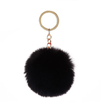 Pompon en fourrure, porte-clés avec pompon, jolis boules, pelucheux, à la mode, 5 pièces, bon marché
