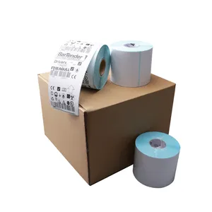Los fabricantes venden directamente etiquetas adhesivas térmicas de alta calidad y personalizables rollo de etiquetas adhesivas de tamaño de 100x150mm etiquetas de envío