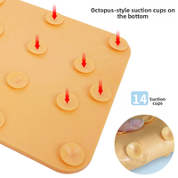Bol portable écologique en silicone pour chiens et chats, avec base à ventouse, étanche, carré, pour usage intérieur/extérieur