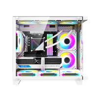 Ruix Aerospace Mini Customization RGB LOGO Display Full View Mid Tower Lovingcool Black Computer Cases Gaming Towers PC Cabinet