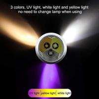 Détecteur d'agate de Jade en acier inoxydable, lampe de poche LED Rechargeable, Identification, 3 couleurs, lampe torche, 1 pièce