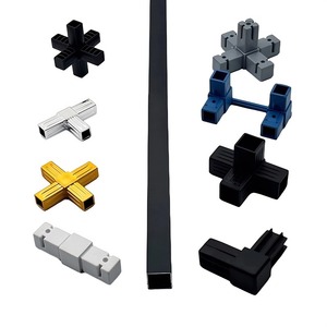 Connecteur de tube carré personnalisé en usine de haute qualité, 2, 3, 4, 5 voies, surface plaquée, 20 mm, 25 mm, 30 mm, connecteur de tube carré en plastique - Product Image 4