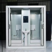 Cabine mobile préfabriquée en acier, toilettes extérieures multifonctionnelles modernes avec des caractéristiques en plastique de luxe pour quai ou usage en micro-maison