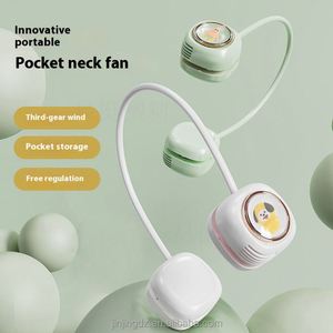 Aaoyun 2025 New Arrivals Bladeless Wearable Rechargeable Neck Fan 800mah Portable Outdoor Foldable Hanging Neck <b>Cooling</b> Fan - Product Image 1