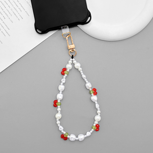 Pulsera <span class=keywords><strong>Celular</strong></span> Dingxing DY-0069 Roja Cereza para Mujeres y Niñas, 18 cm de Largo - Product Image 1
