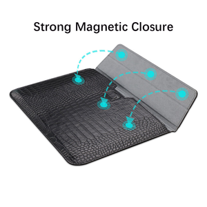 <span class=keywords><strong>Housse</strong></span> pour ordinateur <span class=keywords><strong>portable</strong></span> en <span class=keywords><strong>cuir</strong></span> PU à grain crocodile universelle avec support pour MacBook Air Pro 13 14 15 16 pouces, logo personnalisé - Product Image 5