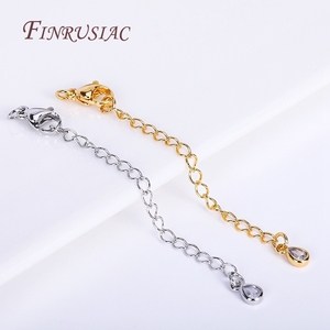 18K Real <strong>Gold</strong> Plated Brass Full-Length 70mm Extension Tail <strong>Chain</strong> with Lobster Clasps Premium <strong>Chain</strong> <strong>Extender</strong> - Product Image 1