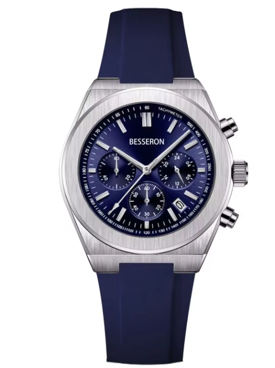 Blue chronograph watch