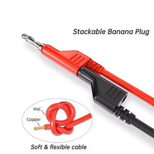 Двойные штабелируемые пробки для мультиметра, 1 м кабель, 1000 В, 15а, 4 мм, P1036, - Product Image 2