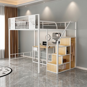 <span class=keywords><strong>Lit</strong></span> mezzanine en fer créatif moderne cadre double/queen size multifonctionnel peu encombrant <span class=keywords><strong>avec</strong></span> <span class=keywords><strong>table</strong></span> de <span class=keywords><strong>lit</strong></span> pour hôtels petits appartements - Product Image 4