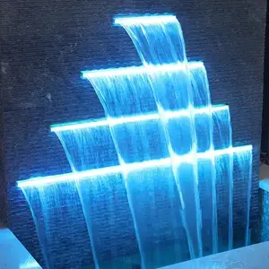 Plastic Water Descent Waterfall Fountain Light LED Swimming Pool Waterfall Light Acrylic Pool Waterfall Light Outdoor Decorative