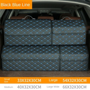 Caja de almacenamiento grande multifuncional de cuero plegable organizador de coche diseño de lujo asiento fácil coche almacenamiento maletero almacenamiento viaje