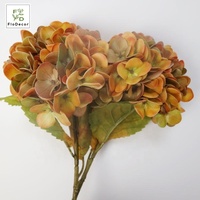Bunga Hydrangea Buatan Lateks Sentuhan Asli Warna Ganda Musim Gugur 2026 56cm Lukisan Minyak Dekorasi Acara Pernikahan Oranye
