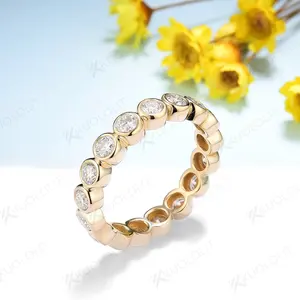 Kuololit 1.7CT Moissanite Band Solid 18K 14K 10K White Gold <b>Rings</b> <b>for</b> <b>Women</b> D/VVS Bezel <b>Set</b> Band <b>for</b> Engagement Wedding Custom - Product Image 4