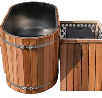 Bain-douche à vapeur autoportant en bois de cèdre Baignoire intelligente en bois de cèdre avec refroidisseur 1HP à vendre