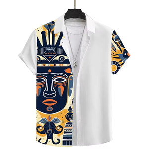 Chemise d'été vintage à manches courtes STM324 pour homme – Idéale pour la plage et les occasions décontractées - Product Image 6