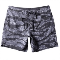 Shorts de bain pour hommes avec logo personnalisé, cordon de serrage, motif camouflage tigre, extensibles dans 4 directions, écologiques, séchage rapide, entrejambe de 7 pouces, OEM
