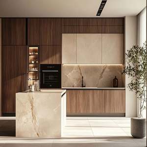 Meubles de cuisine RTA complets, designs modernes et de luxe sur mesure, en mélamine, contreplaqué chinois, laque, acrylique, charnières et évier - Product Image 4