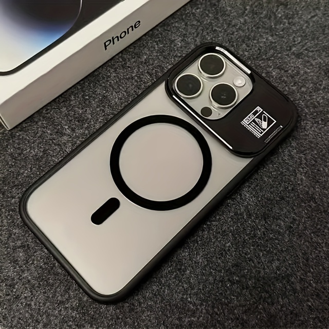 Cross-Border Luxury Magnetic Suction Shockproof Phone Case for IPhone17promax Camera Protector Creative Lens Bracket Two-Color