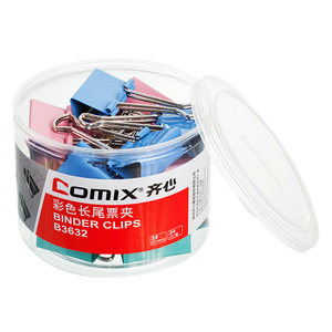 Clips de reliure Comix 41 mm en métal coloré pour usage bureautique B3632 - Product Image 1