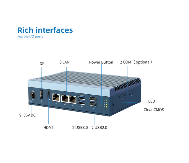 Nice Selling AMR Controller Fanless Embedded Industrial Computer Intel X6425E/J6412/N6210 with Dual Channel DDR4, Max. 64GB