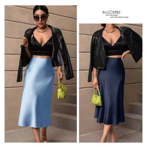 Lady đuôi cá váy <span class=keywords><strong>satin</strong></span> giữa Chiều dài váy mùa xuân mùa hè phong cách mới của phụ nữ quần áo nhà sản xuất trực tiếp Váy bán buôn - Product Image 1