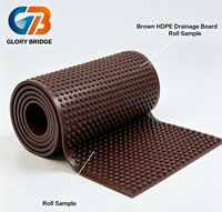 Planche de drainage alvéolée en HDPE marron de haute qualité pour lacs, décharges et plans d'eau