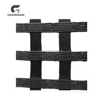Geomalla de Poliéster Reforzada con Fibra de Vidrio para Pavimento Asfáltico, 25-200KN/m, Construcción de Carreteras, Uniaxial, Biaxial