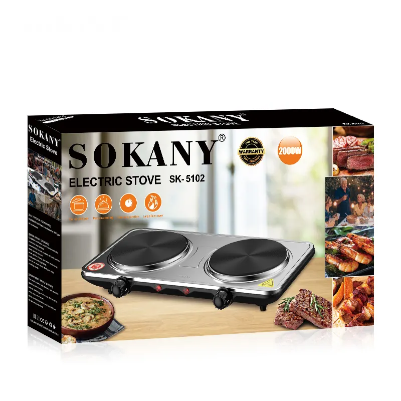 Electric Induction Cooker Sokany New Design 2 Heads 2200W Infrared Stove Double Burner Induction Hob Cooktops double plate