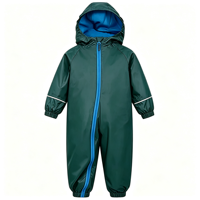 Combinaison de pluie imperméable en polyester Mountain Warehouse Spright Junior, très chaude, avec coutures thermosoudées, doublure polaire, automne, bleu marine, 18-24 mois