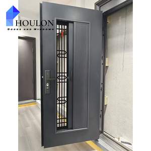 Designs modernes Porte blindée en acier galvanisé <span class=keywords><strong>Maison</strong></span> Porte de sécurité en acier inoxydable personnalisée - Product Image 3