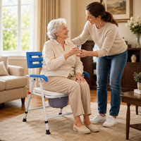 Chaise de toilette pliante portable, siège de toilette médical, aide à la mobilité pour personnes âgées et handicapées, chaise de douche réglable