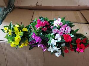 ขายร้อนจําลองสูง 7 สาขาผ้าไหมพลาสติกตกแต่งประดิษฐ์ impatiens บาล์สมิดอกไม้และพืชสําหรับงานแต่งงานที่บ้าน - Product Image 6