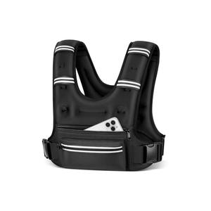 سترة تدريب رياضية مثقلة للركض والتمارين الهوائية، سوداء مع أشرطة عاكسة، رائجة البيع - Product Image 1