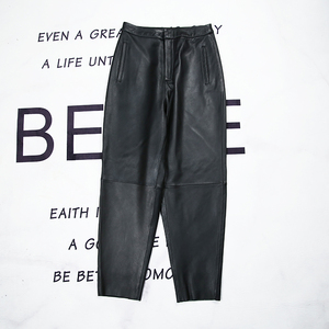 <span class=keywords><strong>Pantaloni</strong></span> a Vita Alta in <span class=keywords><strong>Vera</strong></span> <span class=keywords><strong>Pelle</strong></span> di Agnello Taglia Grande per <span class=keywords><strong>Donna</strong></span>, Versatili e Stile Rettro - Product Image 4