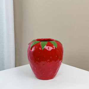 الأكثر شعبية أسلوب الحد الأدنى كبير أنيق ديكور المنزل السيراميك تصميم الفراولة زهرية - Product Image 6