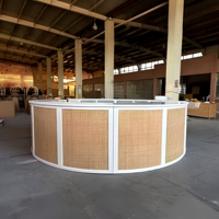 Nouveau comptoir de bar pliant rond en bois massif naturel, design nordique, pour événements et locations