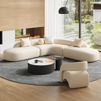 Juego de Sofás Modernos de Lujo, Muebles de Tela de Terciopelo, Sofá Curvo para Casa, Villa y Almacén, para Sala de Estar y Espacios de Hotel