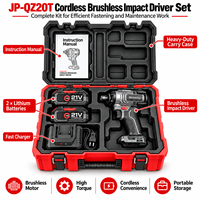 Ensemble de visseuses à chocs sans fil JP-DZ55BT 21V avec 2 batteries au lithium et chargeur rapide