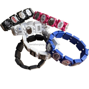 Đàn hồi gỗ Vòng đeo tay Acrylic kinh Mân Côi <span class=keywords><strong>Bangle</strong></span> với khách hàng của hình ảnh & Epoxy trên gỗ biểu tượng Vòng đeo tay khắc logo chấp nhận được - Product Image 5