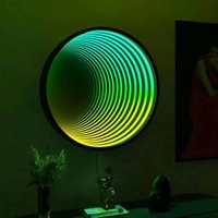 Grand miroir personnalisé Abyss, lettres de logo LED multicouches pour la décoration murale de salle privée de club KTV