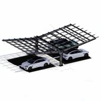 Structure de montage solaire photovoltaïque robuste en acier pour abri de voiture, certification CE/ISO9001, garantie 10 ans pour les hubs de transport public