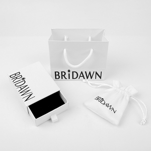 Custom Logo Sliding Drawer Jewelry <b>Gift</b> <b>Box</b> with Drawstring Pouch Paper Packaging Set for Ring Necklace <b>Earrings</b> Bracelet - Product Image 2