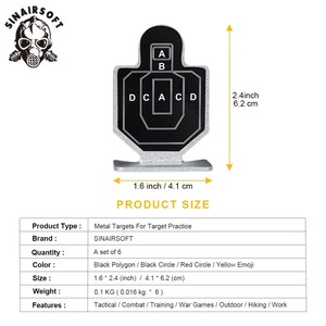 Bersaglio di <span class=keywords><strong>tiro</strong></span> tattico SINAIRSOFT 6 pz/lotto utile <span class=keywords><strong>da</strong></span> caccia - Product Image 4