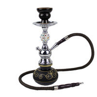 Chicha arabe créative en forme de globe, petite taille, à tube simple ou double, ensemble de chicha en métal finition miroir pour le commerce électronique transfrontalier